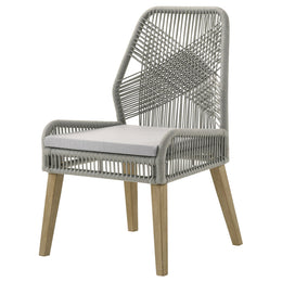 Nakia Woven Rope Dining Side Chairs Dark Navy (Set of 2)