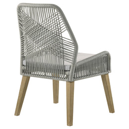 Nakia Woven Rope Dining Side Chairs Dark Navy (Set of 2)
