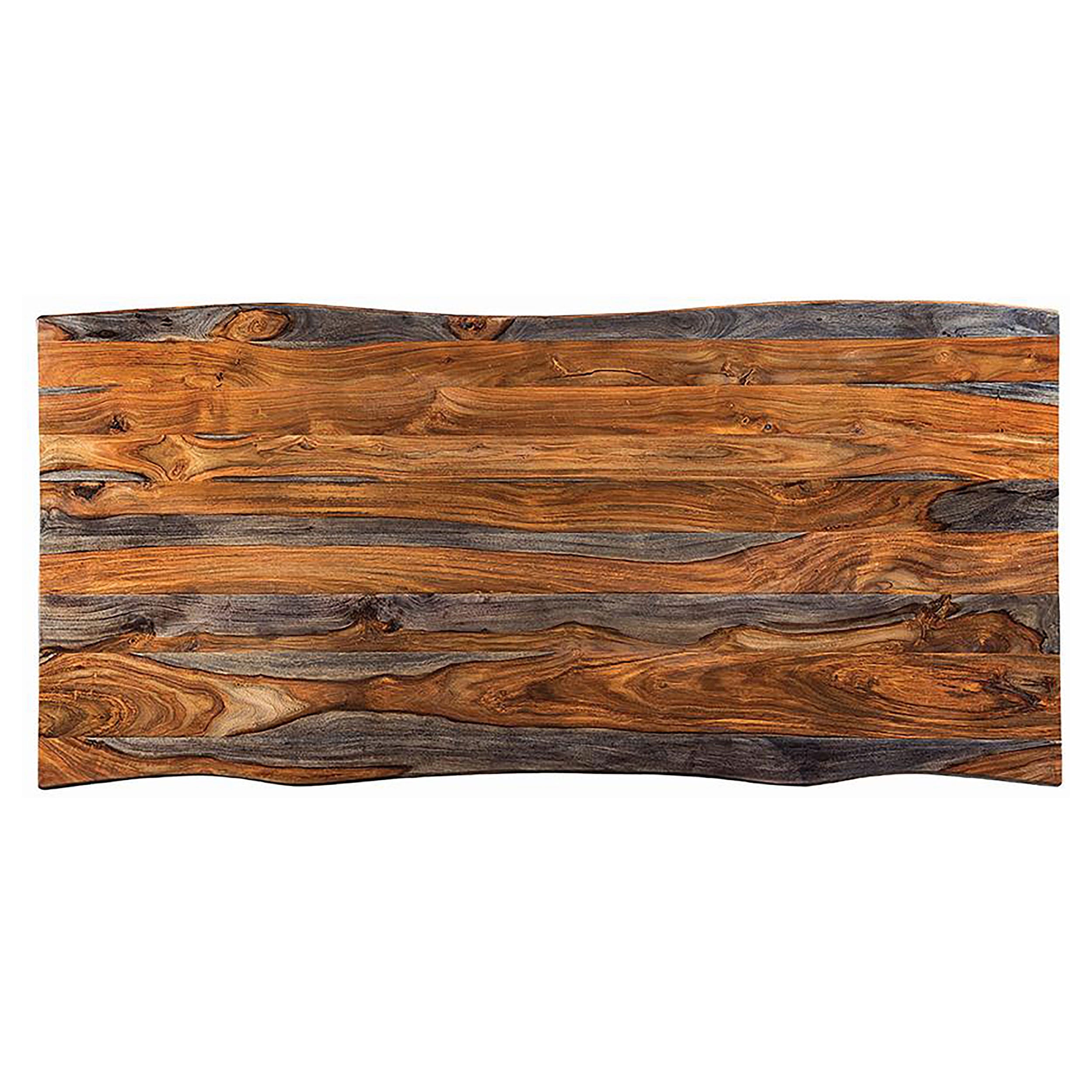 Ditman 80-inch Live Edge Dining Table Grey Sheesham
