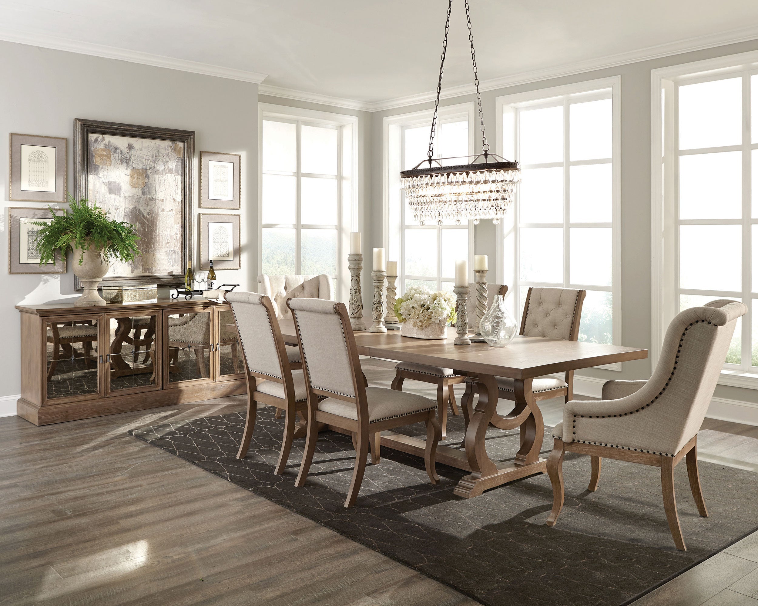 Brockway 104-inch Extension Leaf Dining Table Antique Java