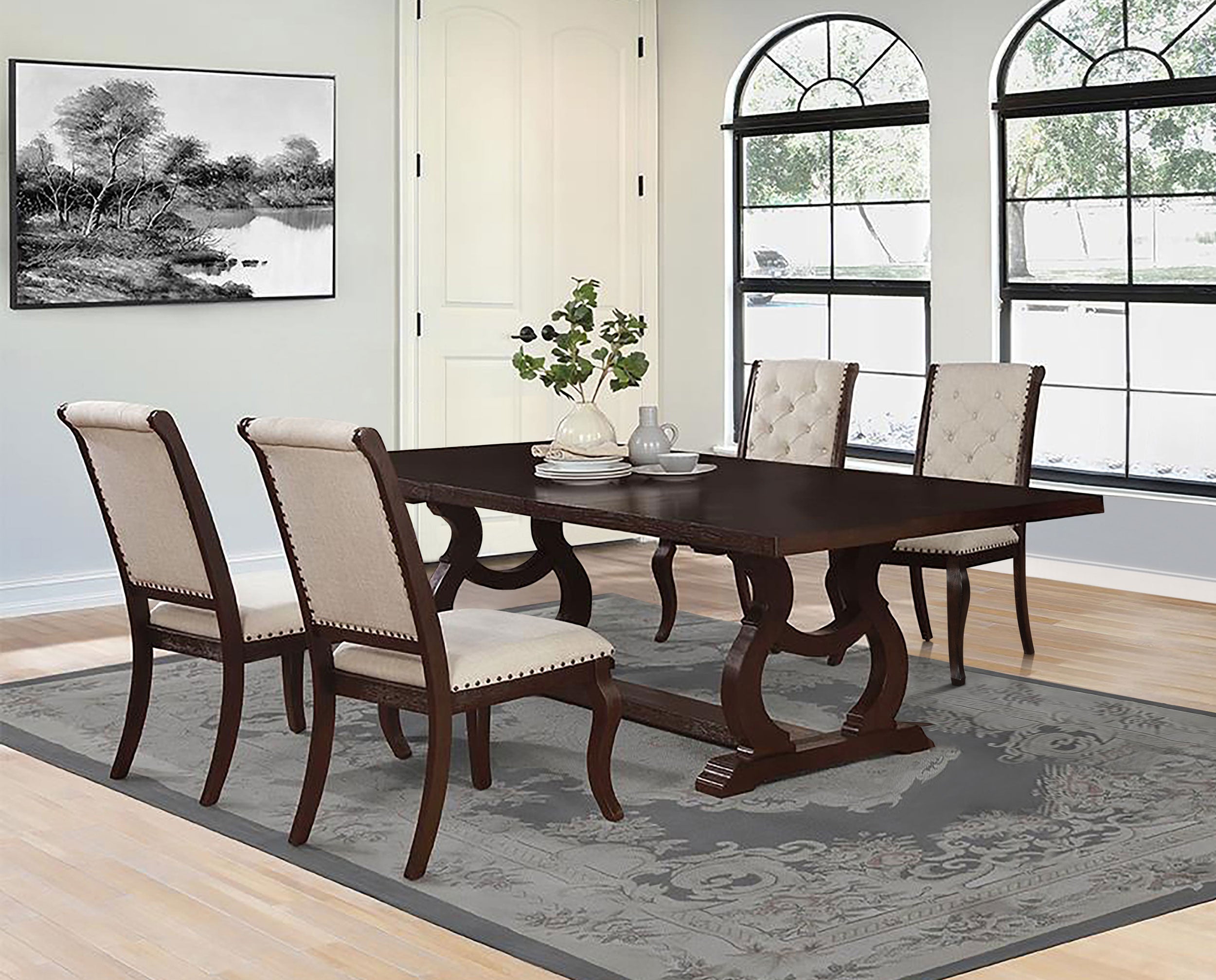 Brockway Extension Leaf Dining Set Antique Java