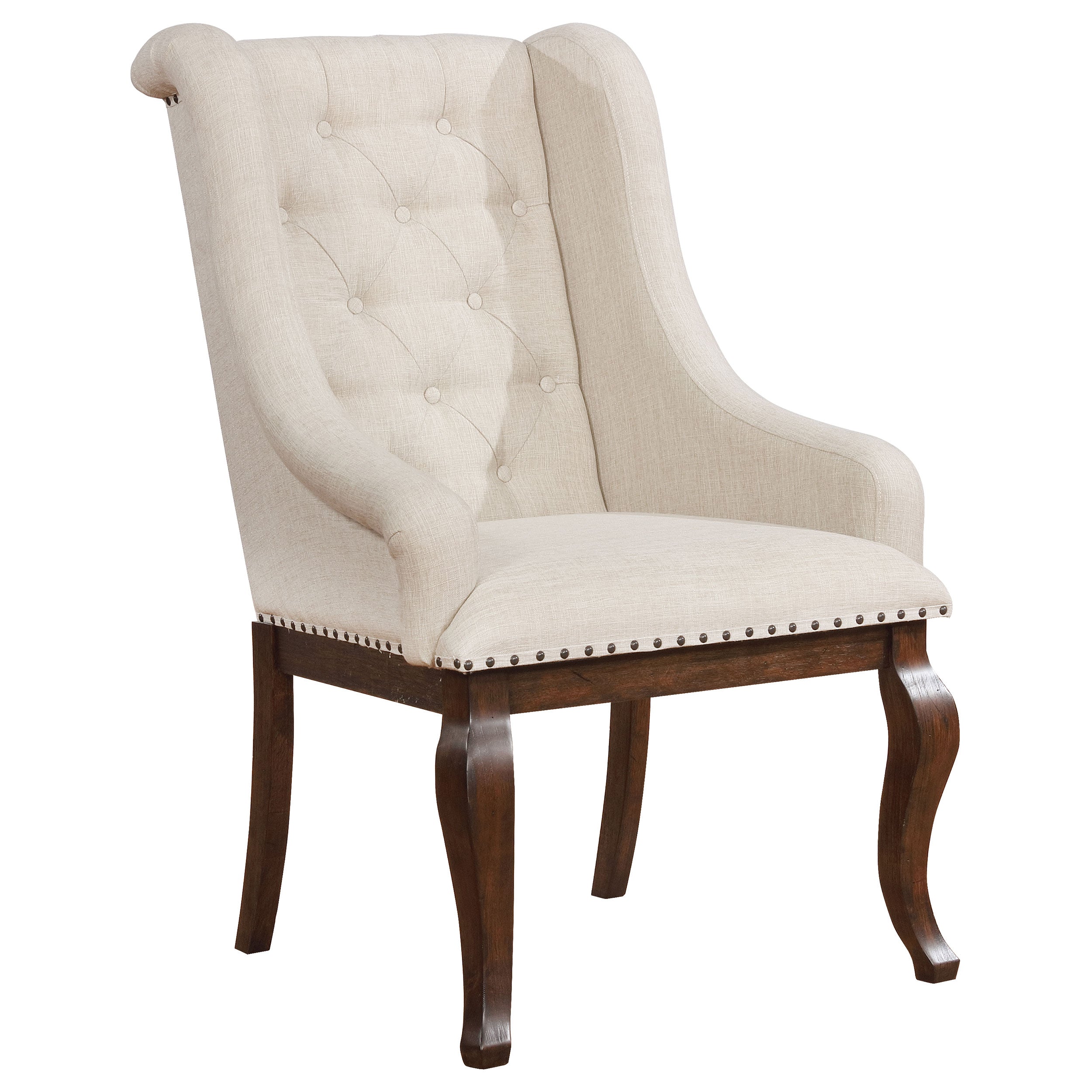Brockway Upholstered Arm Chair Barley Brown (Set of 2)