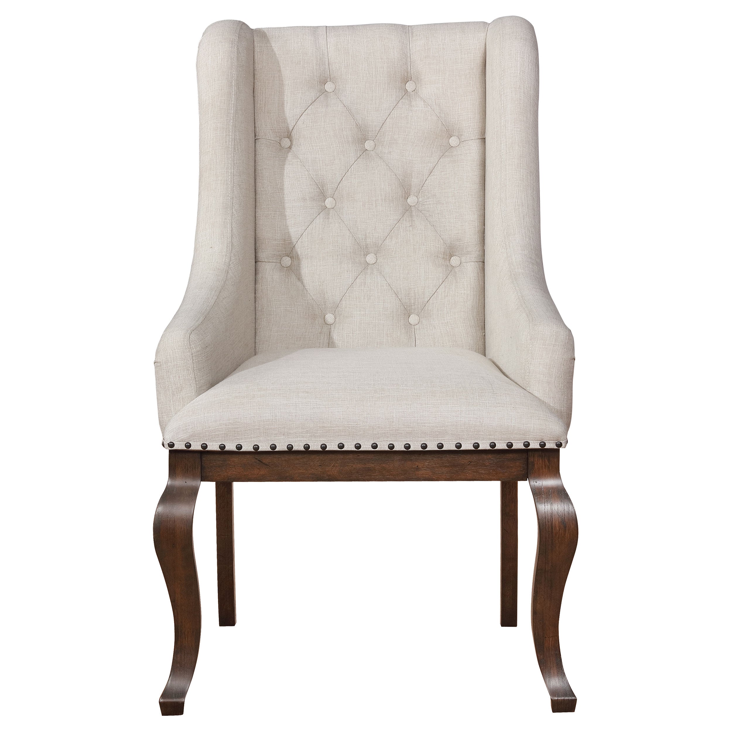 Brockway Upholstered Arm Chair Barley Brown (Set of 2)