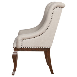 Brockway Upholstered Arm Chair Barley Brown (Set of 2)