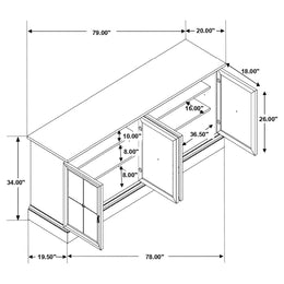 Brockway 4-door Dining Sideboard Buffet Cabinet