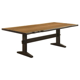 Bexley Rectangular Live Edge Dining Table Set Honey