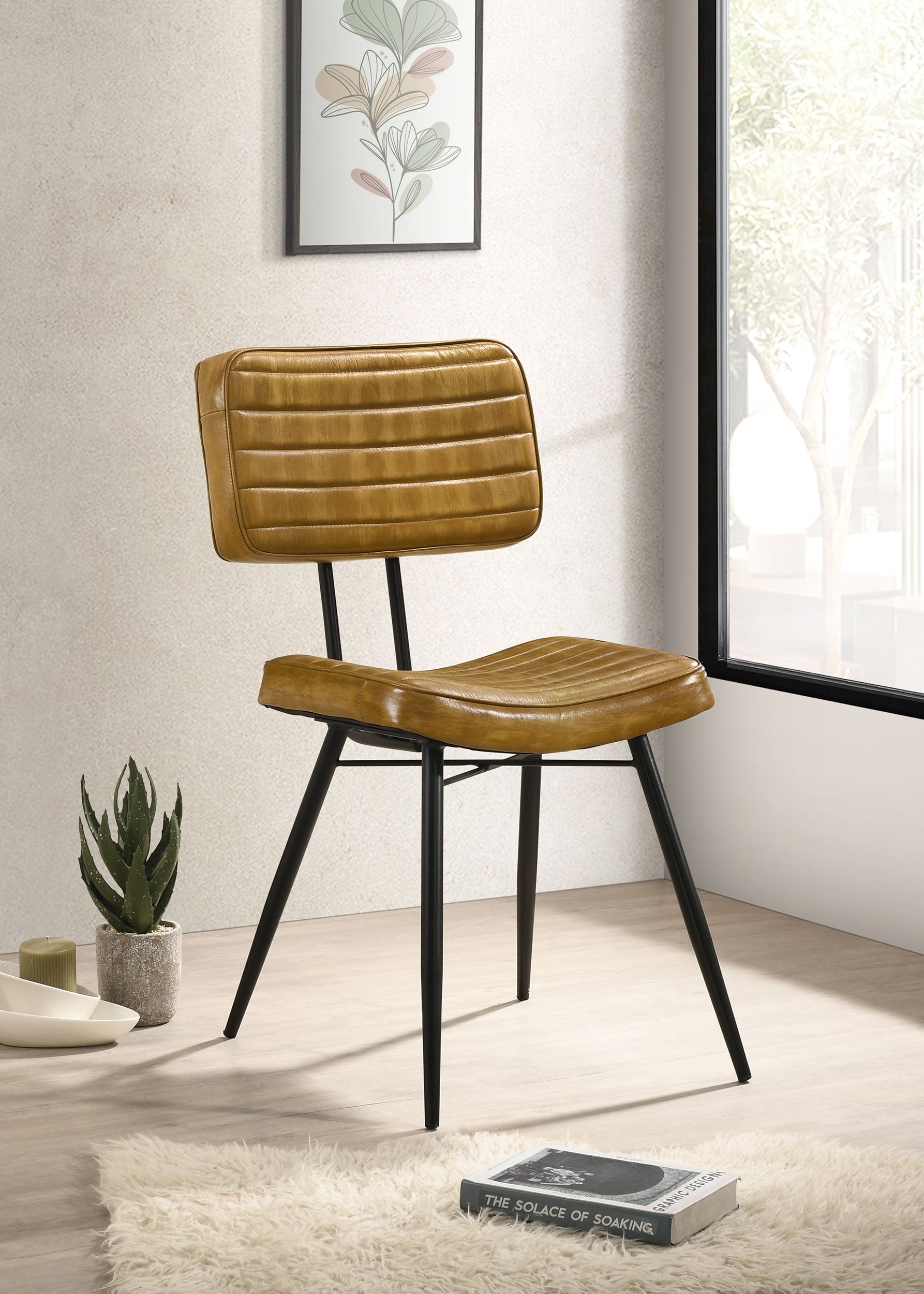 Misty Leather Upholstered Dining Chair Espresso (Set of 2)