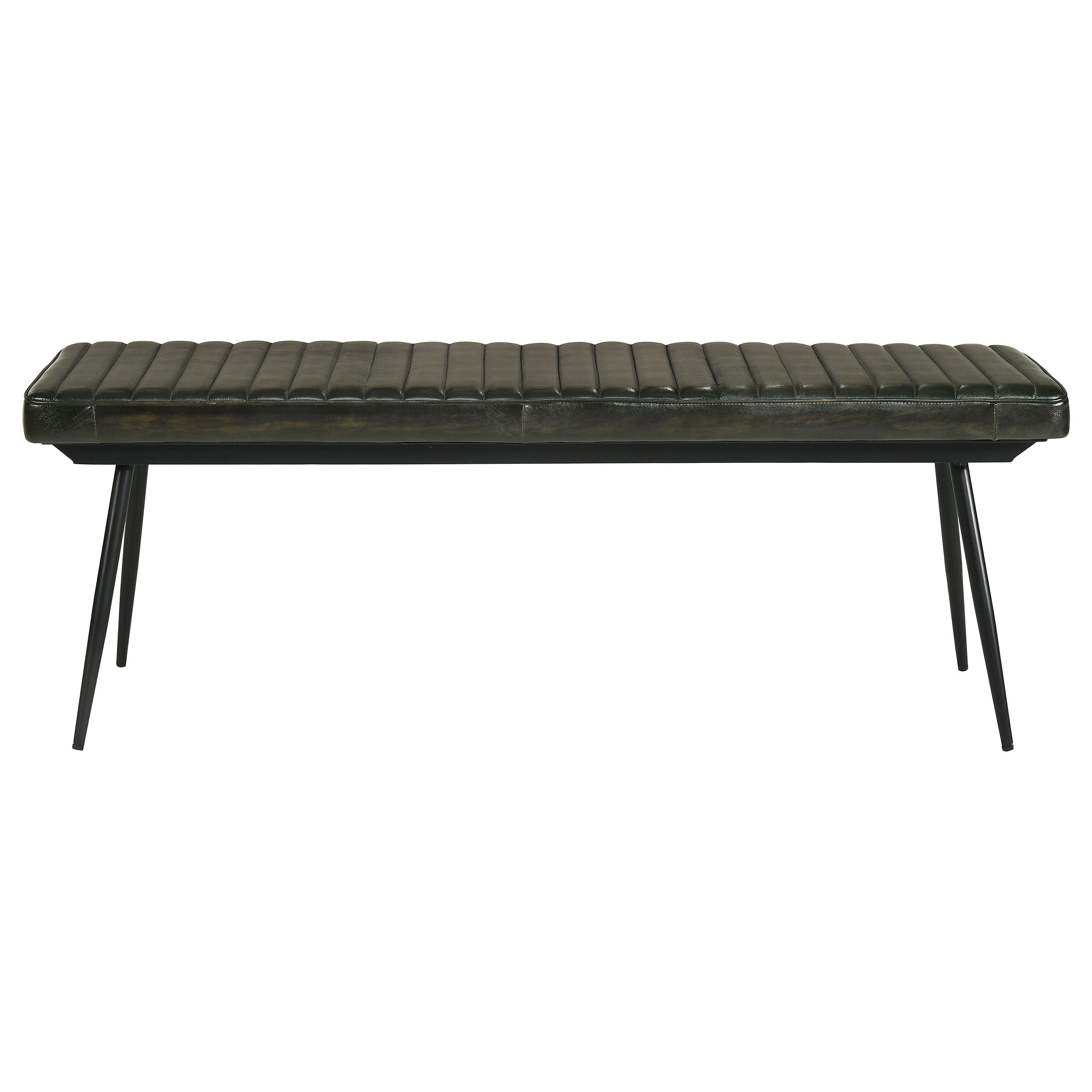 Misty Leather Upholstered Dining Bench Antique Camel