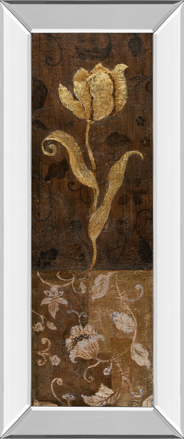 Mirrored Frame Golden Tulip Ii By Tava Studios 18X42 Mirror Frame Print