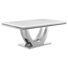 Kerwin Rectangular Dining Table Set Grey and Chrome