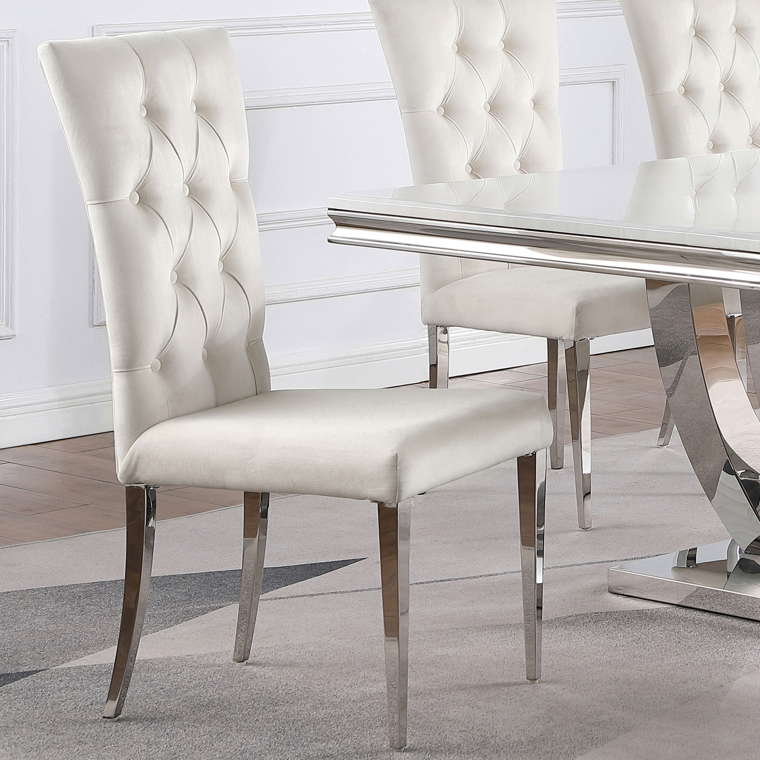 Kerwin Velvet Upholstered Dining Side Chair Grey (Set of 2)