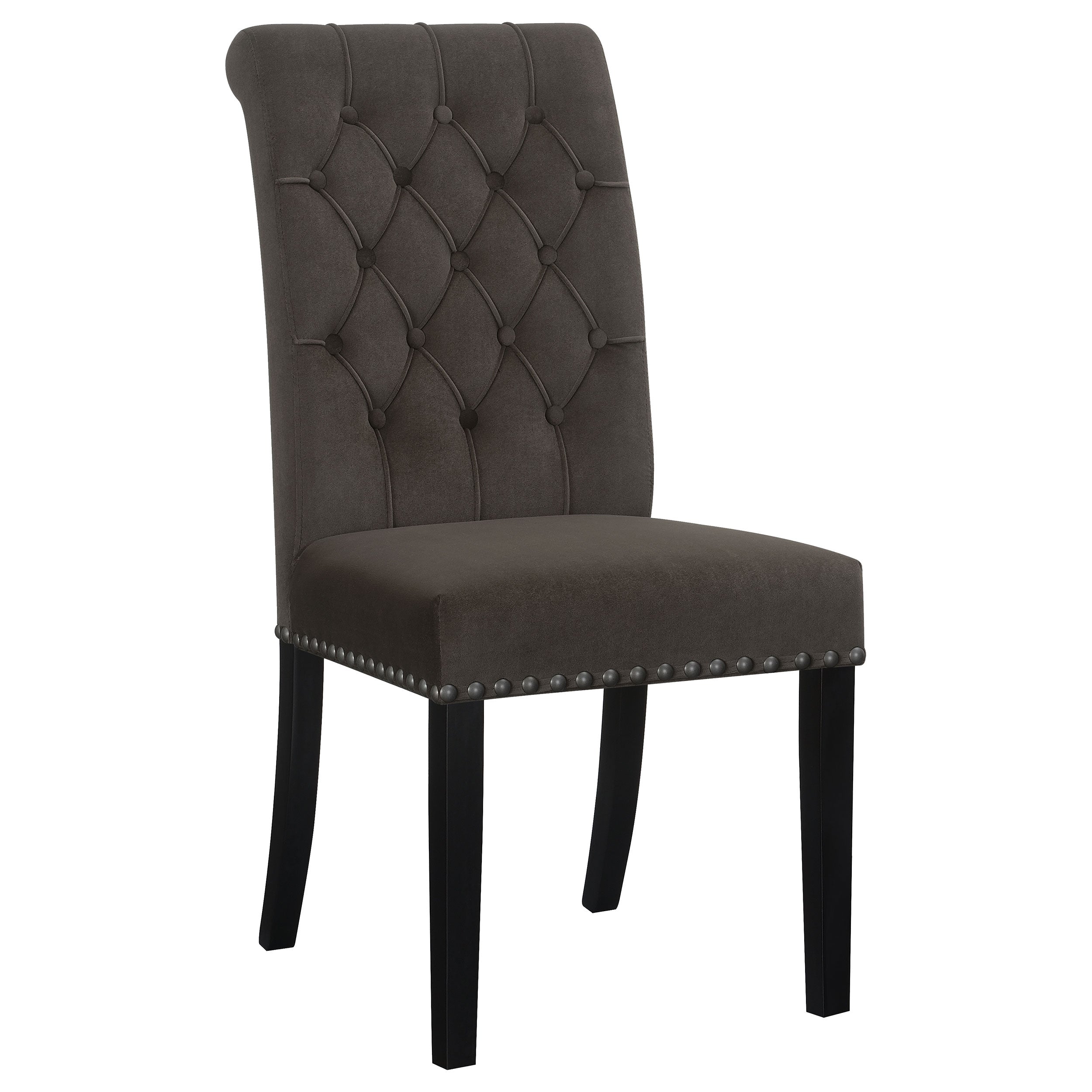 Alana Velvet Upholstered Dining Arm Chair Brown