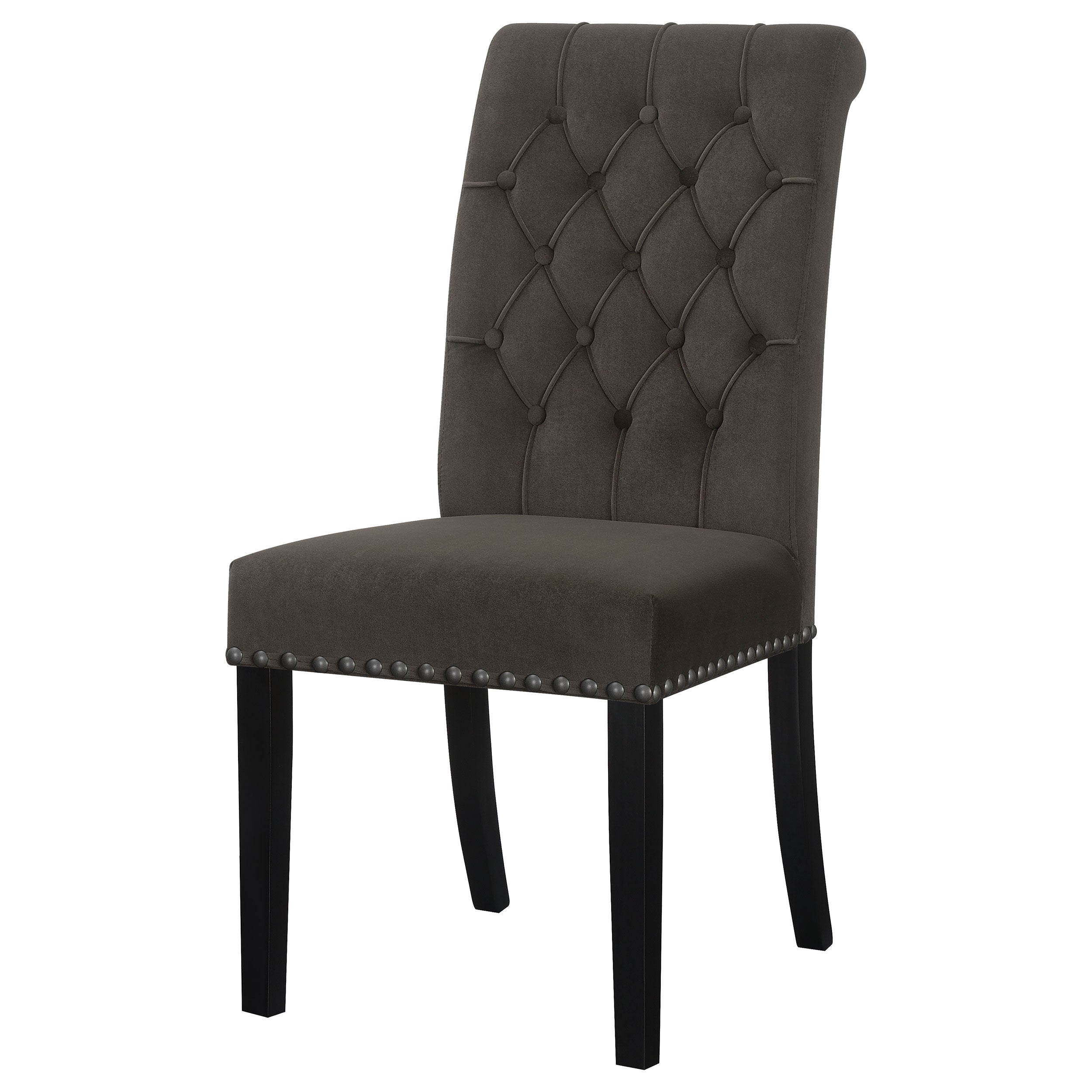 Alana Velvet Upholstered Dining Arm Chair Brown