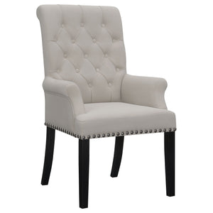 Alana Velvet Upholstered Dining Arm Chair Brown