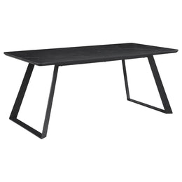 Smith Rectangular Ceramic Top Dining Table Set Black