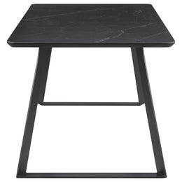 Smith Rectangular 71-inch Ceramic Top Dining Table Black
