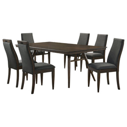 Wes Rectangular Dining Table Set Dark Walnut