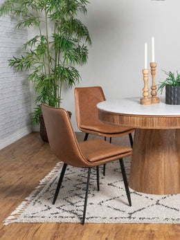 Ortega Upholstered Dining Side Chair Coffee (Set of 2)