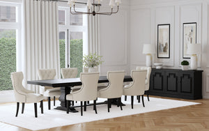 Florence 126-inch Extension Dining Table Set Beige