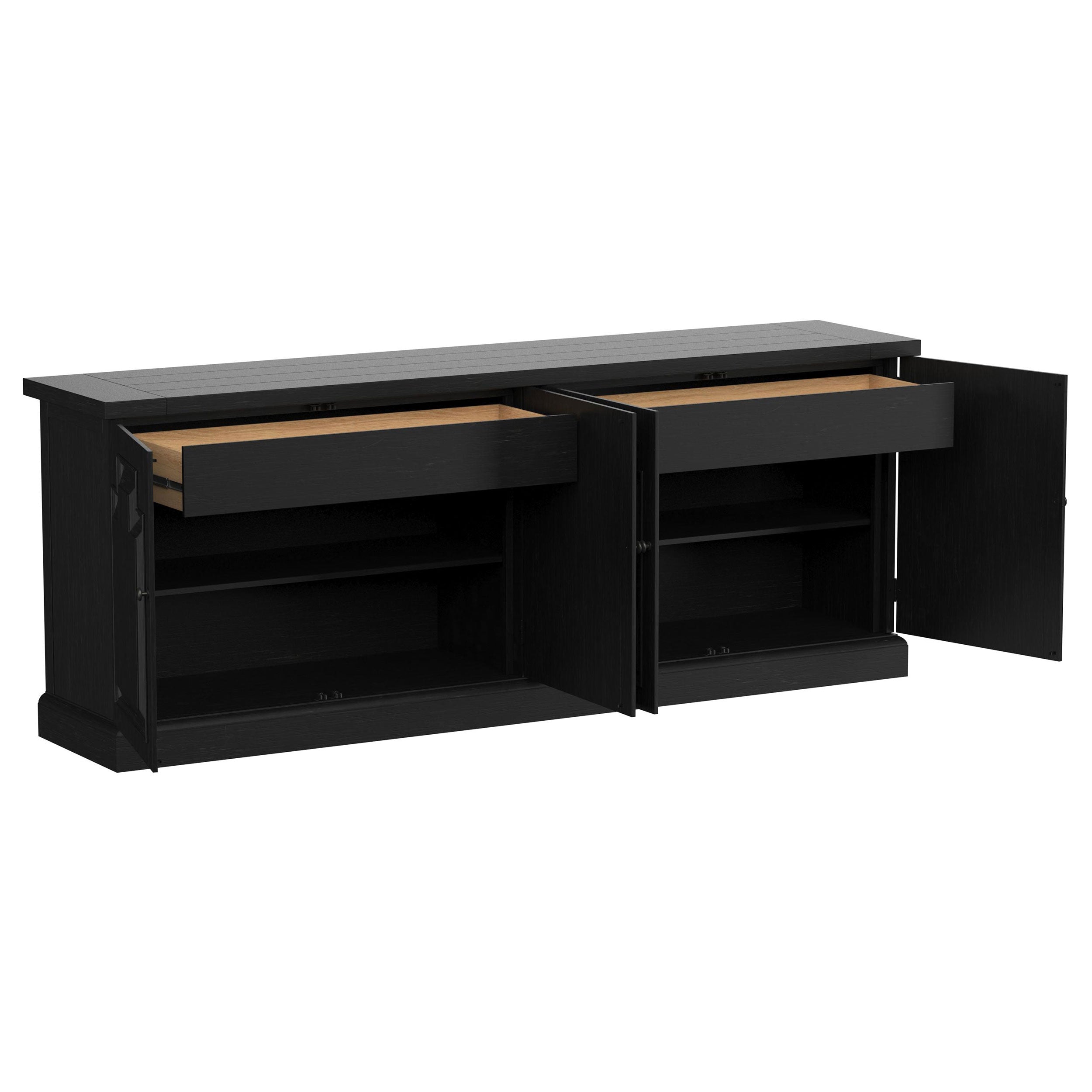 Florence 4-door Dining Sideboard Buffet Cabinet Rustic Honey