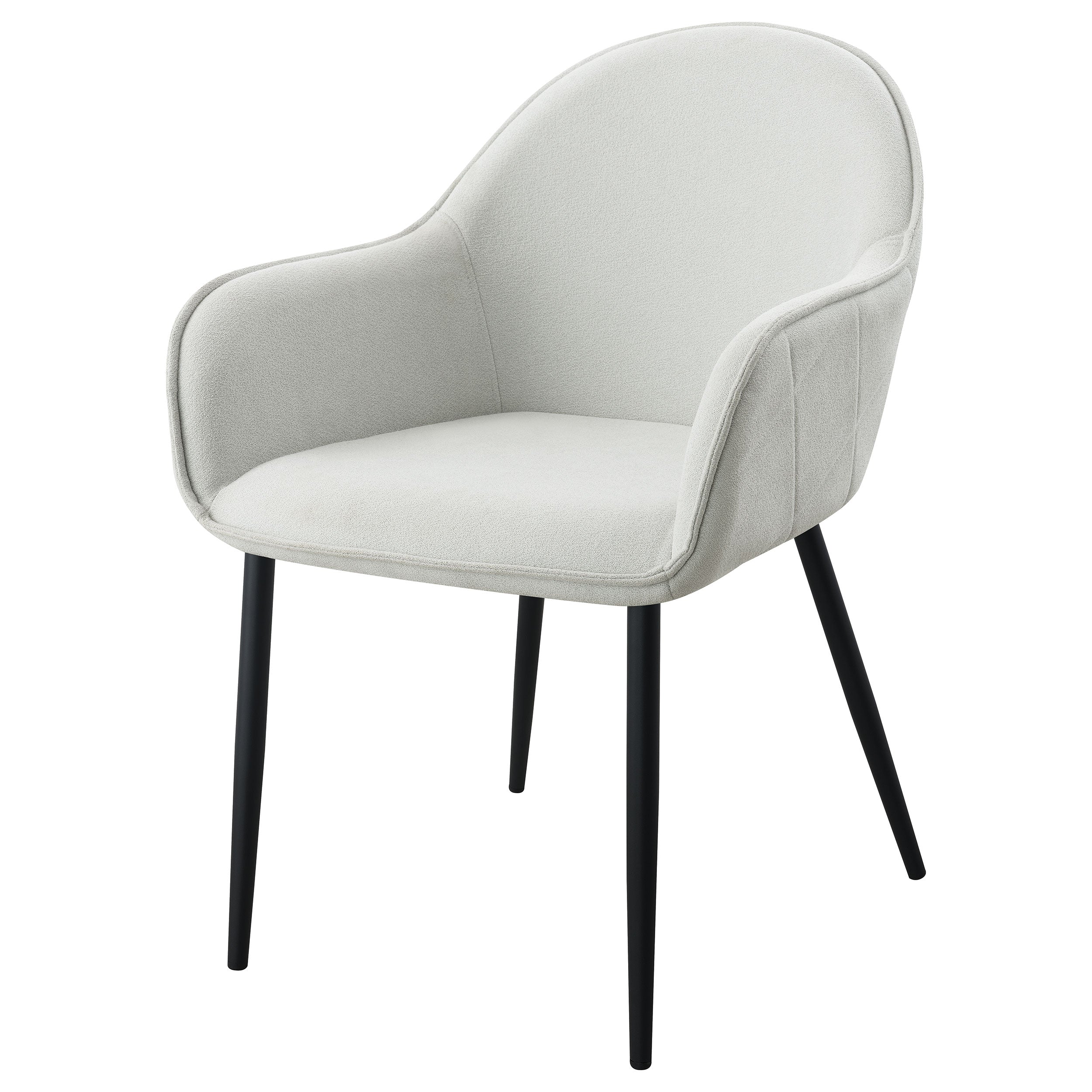 Emma Fabric Upholstered Dining Arm Chair Charcoal (Set of 2)