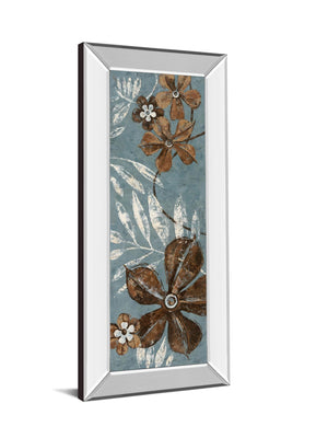 Mirrored Frame Denim Garden I By Maria Donovan 18X42 Mirror Frame Print