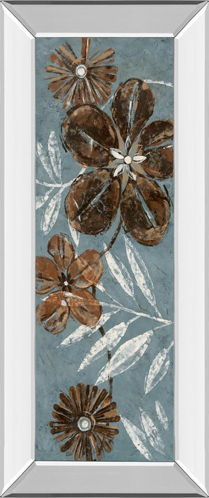 Mirrored Frame Denim Garden Ii By Maria Donovan 18X42 Mirror Frame Print