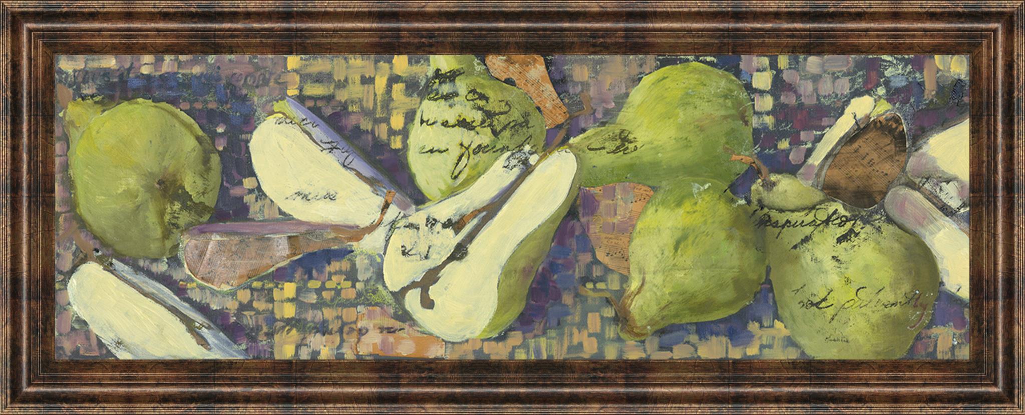 Sparkling Pears I By Silvia Rutledge 18X42 Framed Print