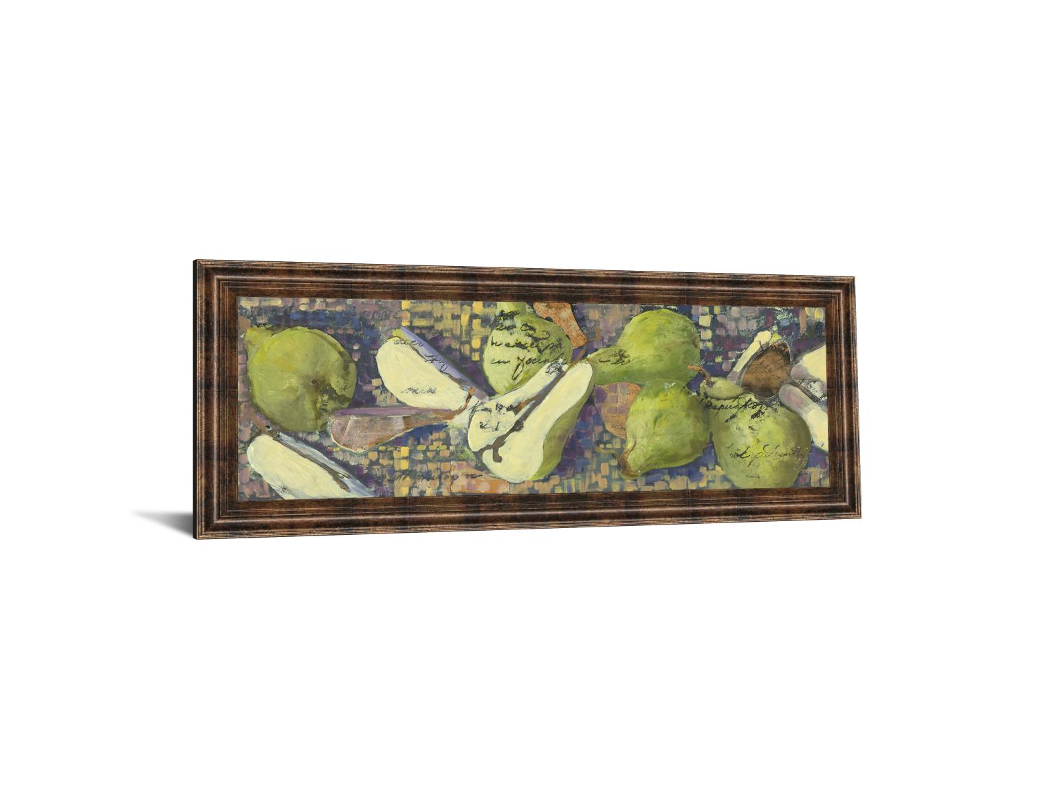 Sparkling Pears I By Silvia Rutledge 18X42 Framed Print