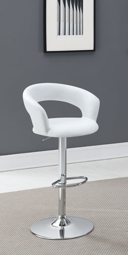 Barraza 29-inch Adjustable Height Bar Stool Black / White and Chrome