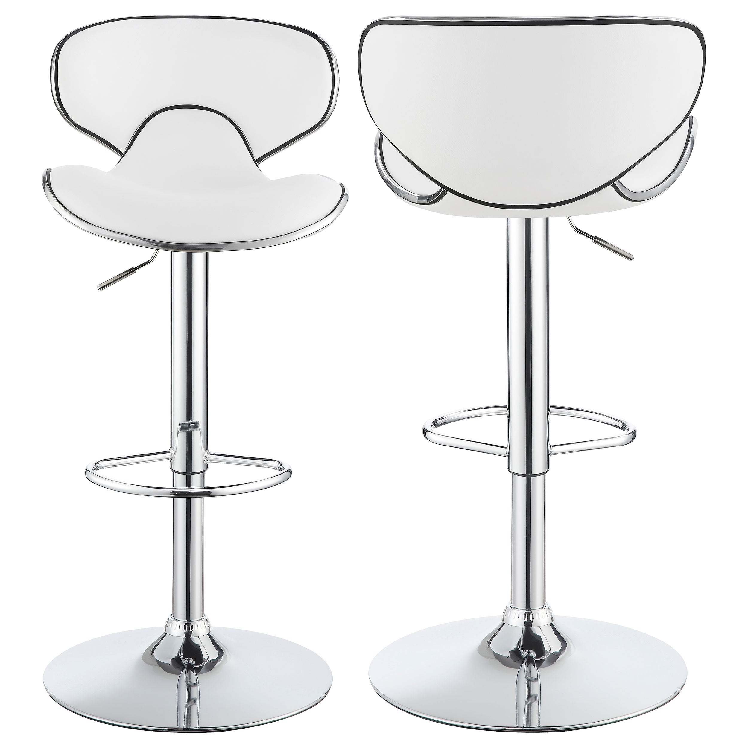 Edenton Upholstered Adjustable Bar Stool Black (Set of 2)