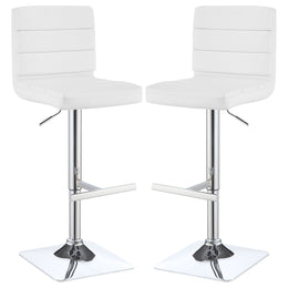 Bianca Upholstered Adjustable Bar Stool Black (Set of 2)