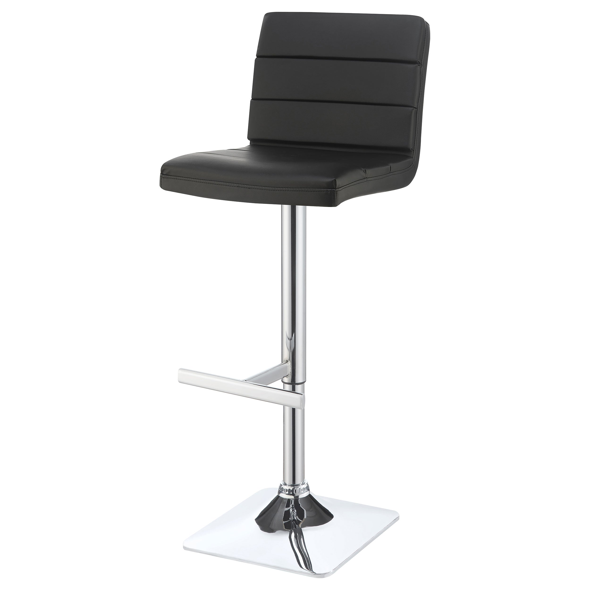 Bianca Upholstered Adjustable Bar Stool Black (Set of 2)