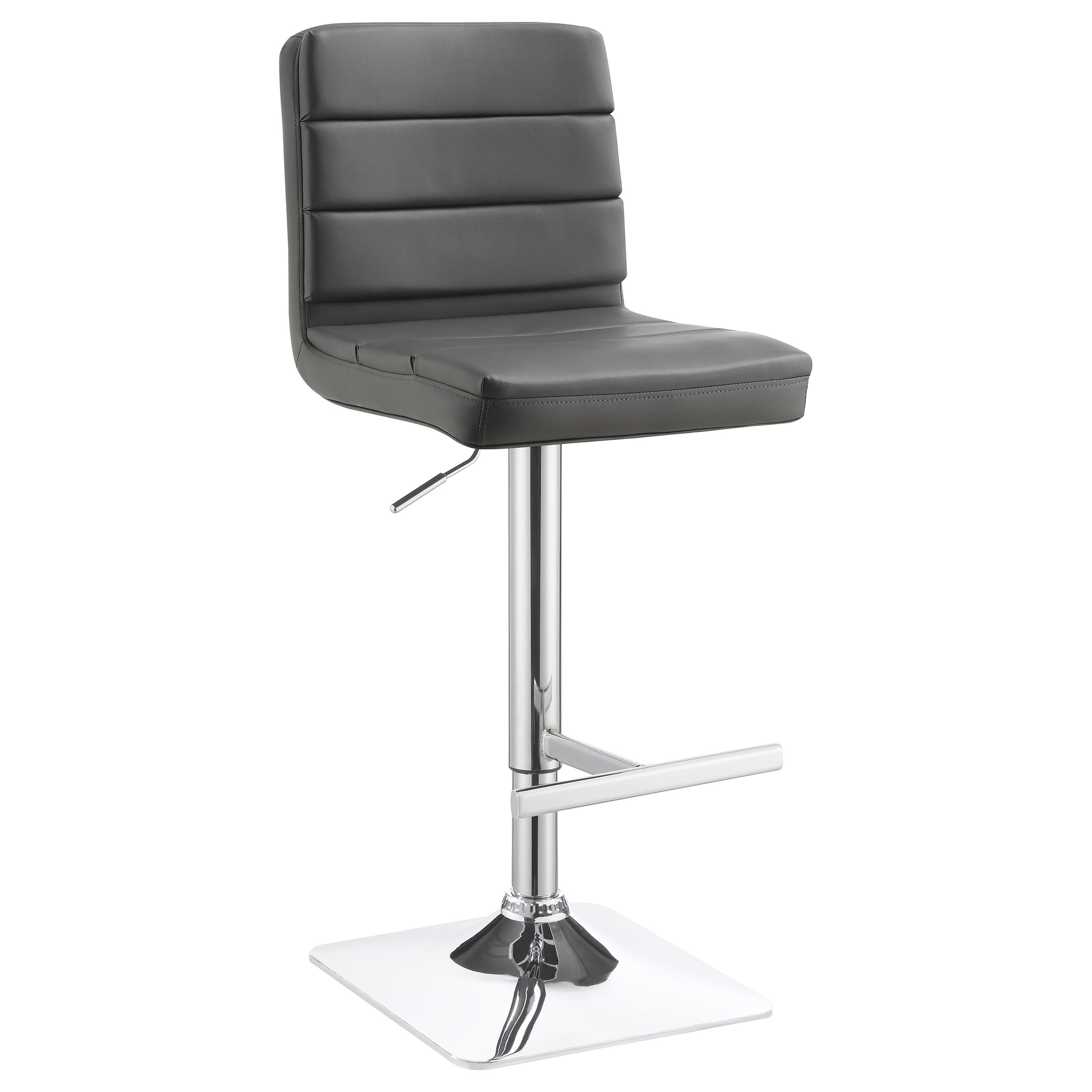 Bianca Upholstered Adjustable Bar Stool Black (Set of 2)
