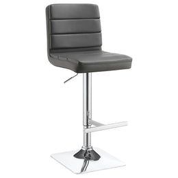 Bianca Upholstered Adjustable Bar Stool Black (Set of 2)