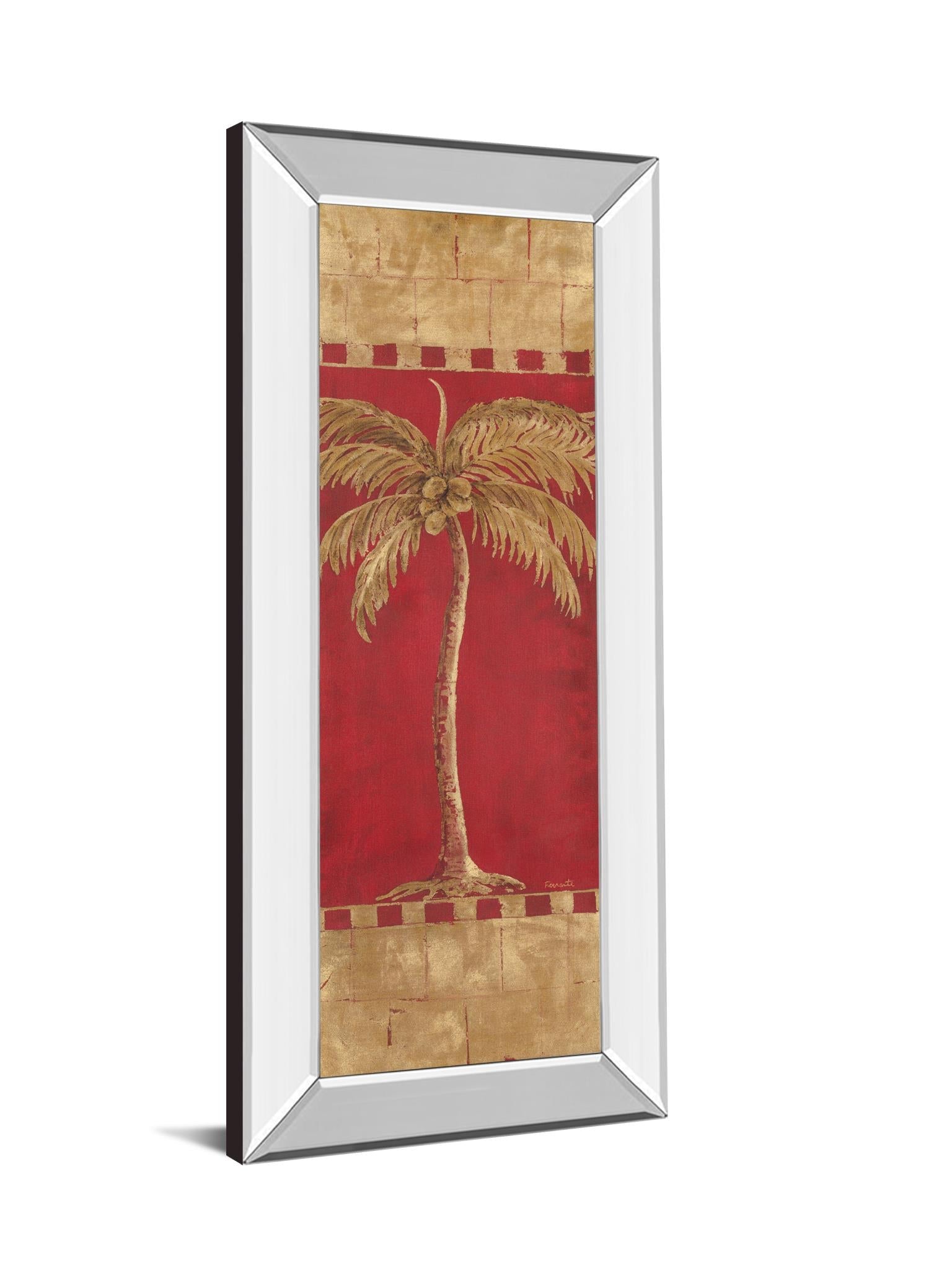 Mirrored Frame Palm Pizzazz Ii By Angela Ferrante 18X42 Mirror Frame Print
