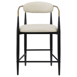 Tina Fabric Upholstered Bar Chair Beige (Set of 2)