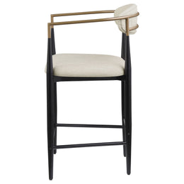 Tina Fabric Upholstered Bar Chair Beige (Set of 2)