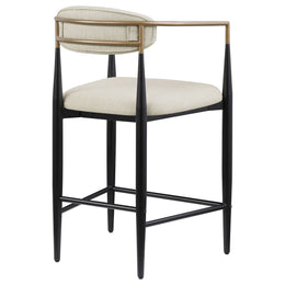 Tina Fabric Upholstered Bar Chair Beige (Set of 2)