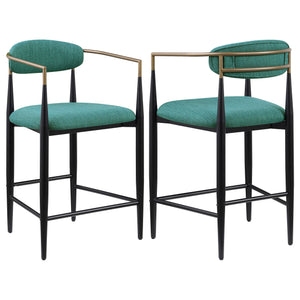 Tina Fabric Upholstered Bar Chair Green (Set of 2)