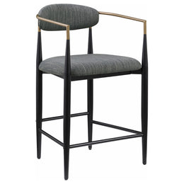 Tina Fabric Upholstered Bar Chair Dark Grey (Set of 2)