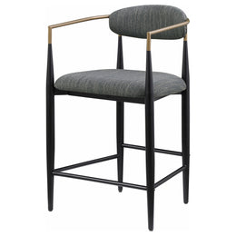 Tina Fabric Upholstered Bar Chair Dark Grey (Set of 2)