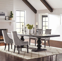 Phelps Rectangular Dining Table Set Distressed Noir