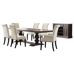 Phelps Rectangular Dining Table Set Distressed Noir
