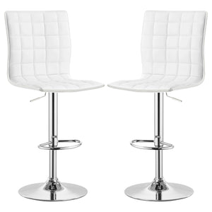 Ashbury Upholstered Adjustable Bar Stool Black / White (Set of 2)