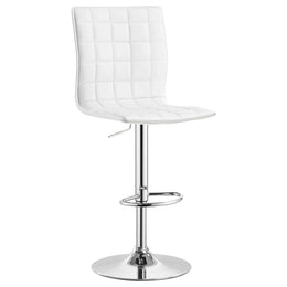 Ashbury Upholstered Adjustable Bar Stool Black / White (Set of 2)