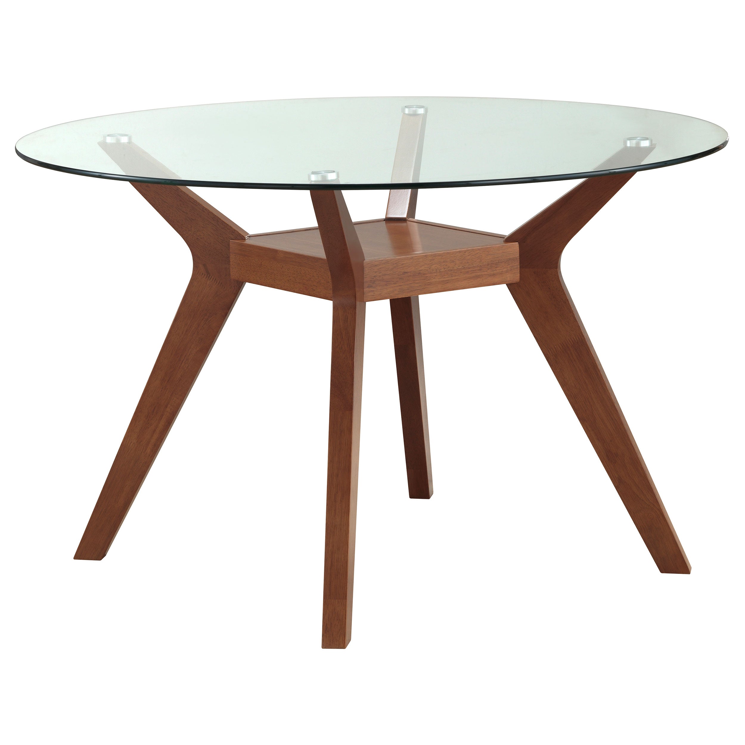 Paxton Round Glass Top Dining Table Set Nutmeg