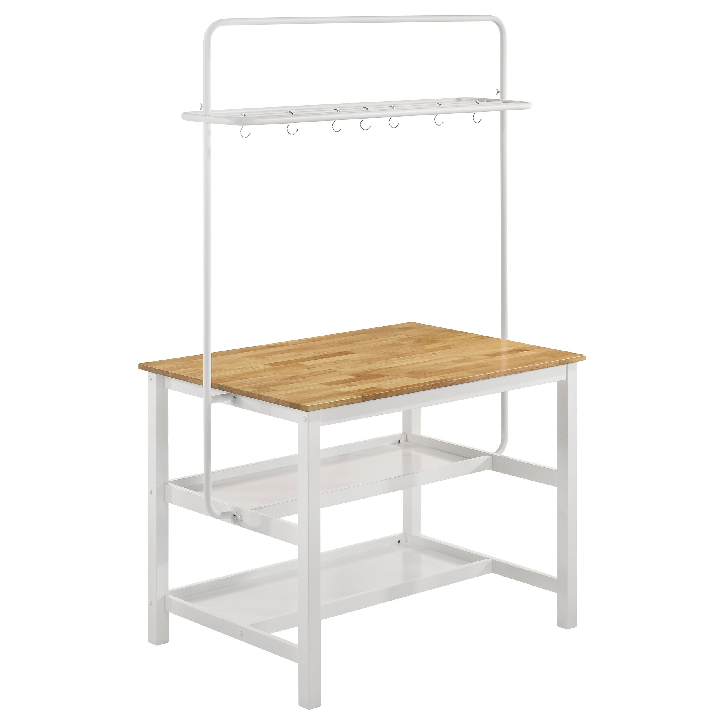 Edgeworth Kitchen Island Counter Table Set White