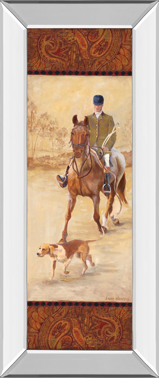 Mirrored Frame On The Hunt Ii By Linda Wacaster 18X42 Mirror Frame Print