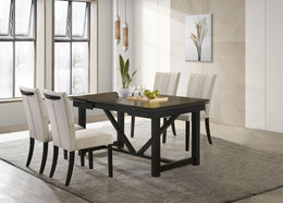 Malia Refractory Extension Leaf Dining Table Set Oak